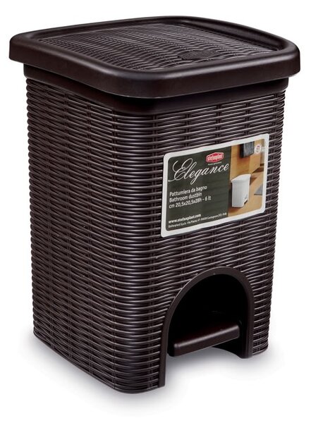 STEFANPLAST Odpadkový kôš do kúpeľne Elegance 6 l, hnedý