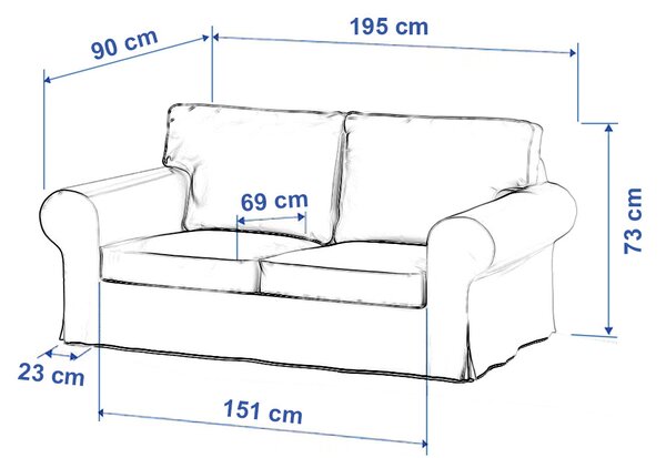 Poťah na sedačku Ektorp (rozkladacia, pre 2 osoby) STARÝ MODEL