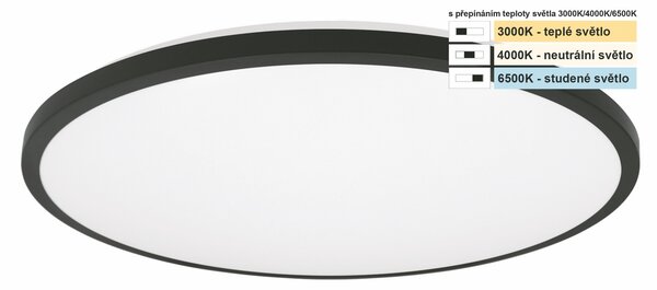 TOP LIGHT Stropné svietidlo Onyx KM CCT, biela-čierna