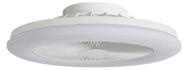 Stropný ventilátor Vedin LED, Ø 45 cm, RGBW, stmievateľné, biely, DC – Lindby Lindby, Vedin, stmievateľné, Biela, Obývacia izba, Plast, Moderný