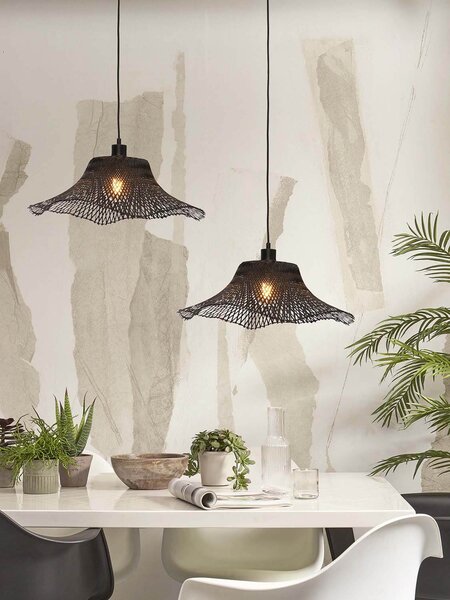 MUZZA Stropná visiaca lampa ibiza s 50 x 15 cm čierna