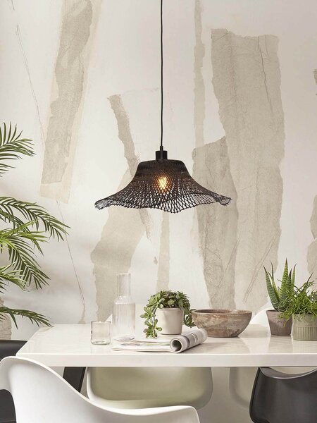 MUZZA Stropná visiaca lampa ibiza s 50 x 15 cm čierna