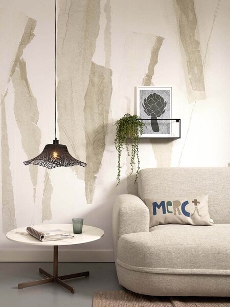 MUZZA Stropná visiaca lampa ibiza s 50 x 15 cm čierna