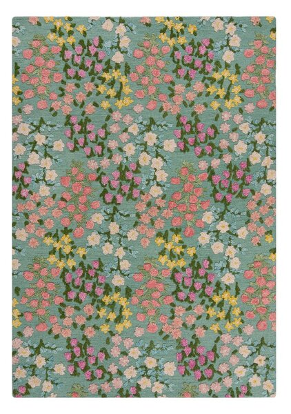 Ručne tkaný vlnený koberec v mentolovej farbe 120x170 cm Emilia Floral – Flair Rugs