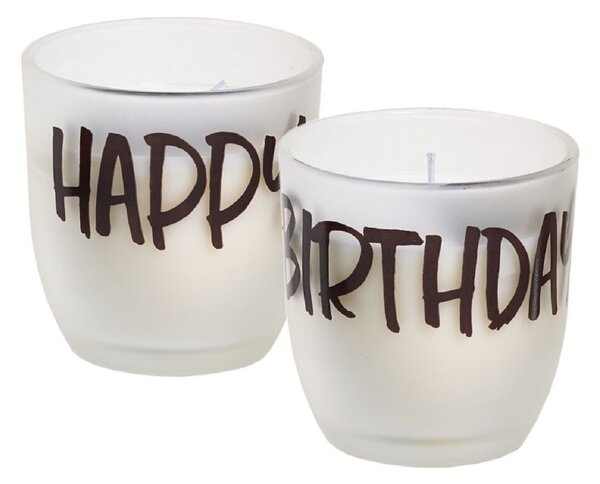 SPAAS Sviečka v skle s nápisom - BIRTHDAY
