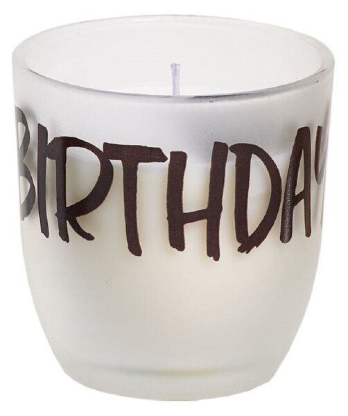 SPAAS Sviečka v skle s nápisom - BIRTHDAY