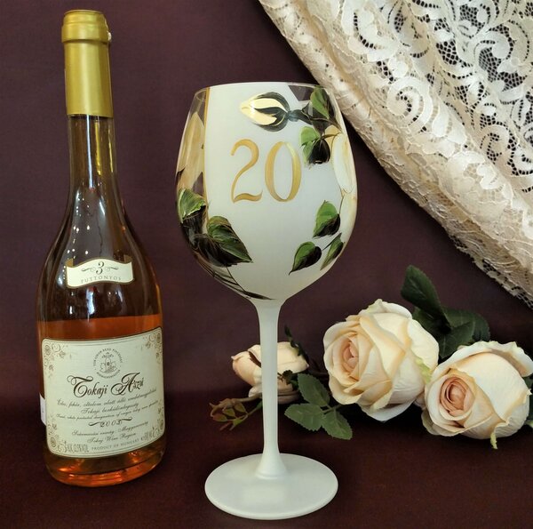 Darčekový pohár k narodeninám, pohár na víno 20, 600ml