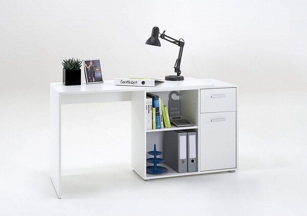ROHOVÝ PÍSACÍ STÔL, biela, 117/83/74 cm MID.YOU - Online Only kancelárie, Online Only