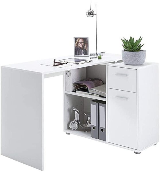 ROHOVÝ PÍSACÍ STÔL, biela, 117/83/74 cm MID.YOU - Online Only kancelárie, Online Only