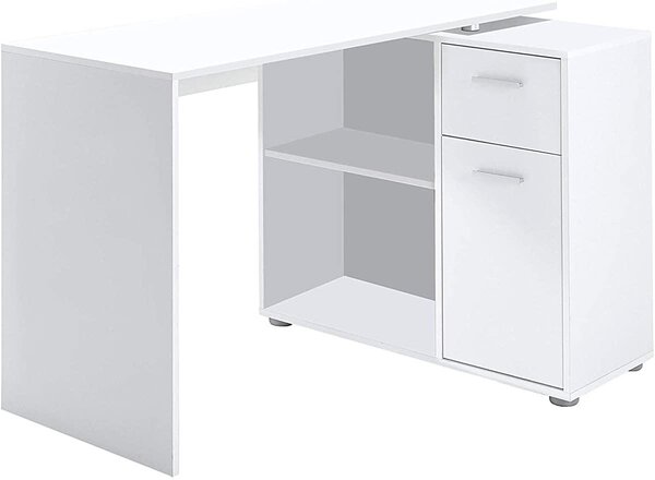 ROHOVÝ PÍSACÍ STÔL, biela, 117/83/74 cm MID.YOU - Online Only kancelárie, Online Only