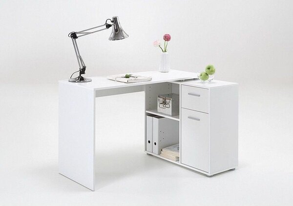 ROHOVÝ PÍSACÍ STÔL, biela, 117/83/74 cm MID.YOU - Online Only kancelárie, Online Only
