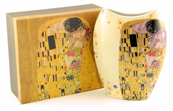 Váza Gustav Klimt bozk krémová 20cm (*)