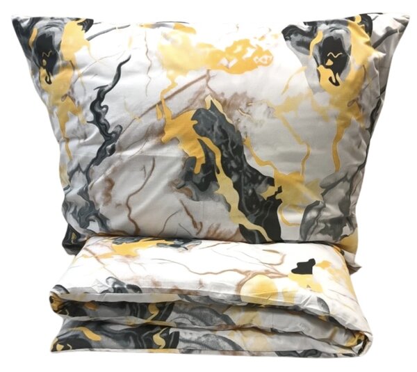 Obliečky bavlnené Mramor Gold 200x140cm+90x70cm TiaHome
