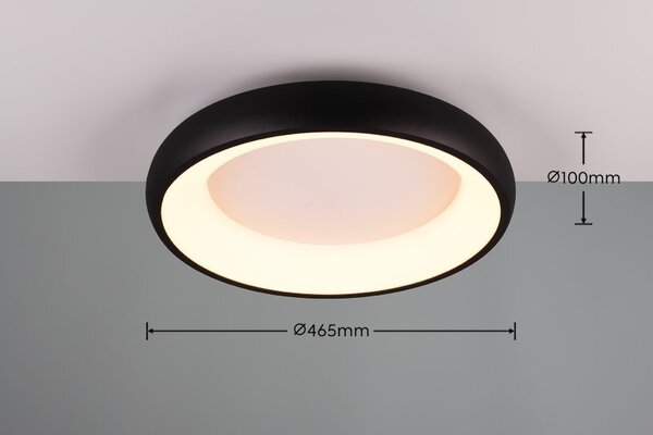 TRIO 649614532 CARDONA stropné svietidlo D460mm SMD LED 29W/3300lm 2300+3000+4000K čierna matná, switchdimmer