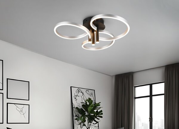 TRIO 648110605 CARUSO stropné svietidlo D650mm SMD LED 43W/4980lm 2300+3000+4000K brúsený hliník, switchdimmer