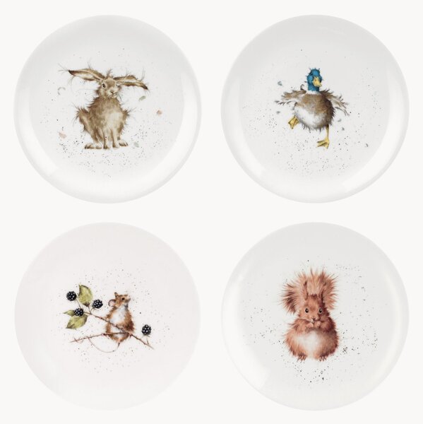 Dezertné taniere z jemného kostného porcelánu Royal Worcester, 4 ks