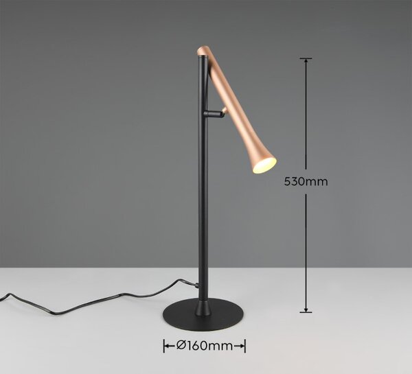 TRIO 552010165 FIATO stolové svietidlo V530mm SMD LED 3W/400lm 2300+3000+4000K čierna, kávová
