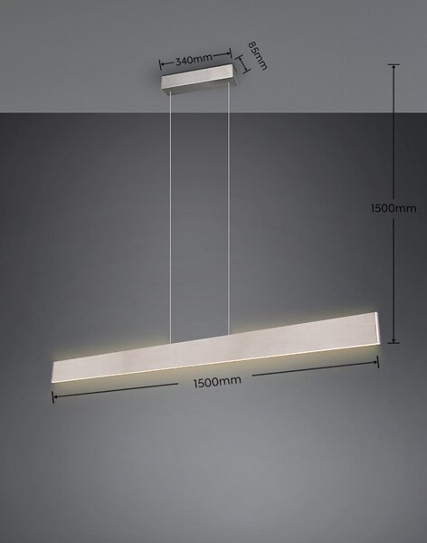 TRIO 349710107 GALWAY závesné svietidlo SMD LED 35W/4200lm 2700-6000K nikel matný