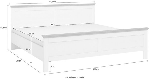 EVORA sektorová spálňová zostava biela (na výber posteľ š. 160 alebo 180 cm, v rovnakej cene, za príplatok 50€ 5 dverova skriňa š. 248 cm- môžete uviesť v poznámke)