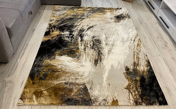 Moderný koberec Artiste 25299A v hnedo-sivej kombinácii Rozmer: 60x110 cm