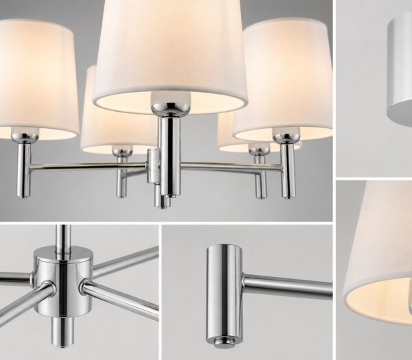 Brilagi - Luster na tyči MONTE 5xE27/60W/230V krémová/lesklý chróm