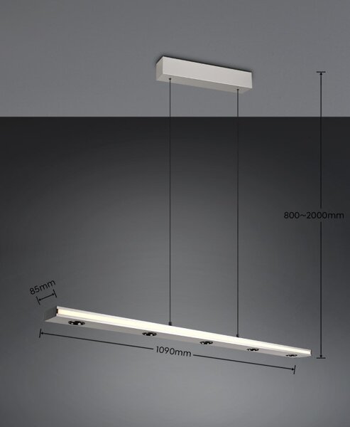 TRIO 353010107 GRAHAM závesné svietidlo SMD LED 7x4,5W/480lm, 10W/920lm 2300+3000+4000K nikel matný