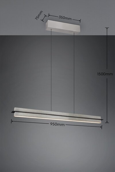 TRIO 346710107 EMERSON závesné svietidlo SMD LED 22W/2500lm 2700-5000K nikel matný