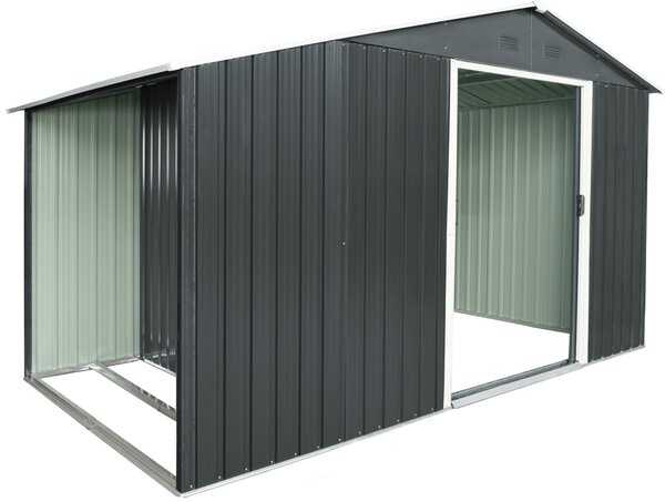Záhradný domček s drevníkom BestBerg ZDD-6A / 6 m² / 322 x 196 x 196 cm / šedá