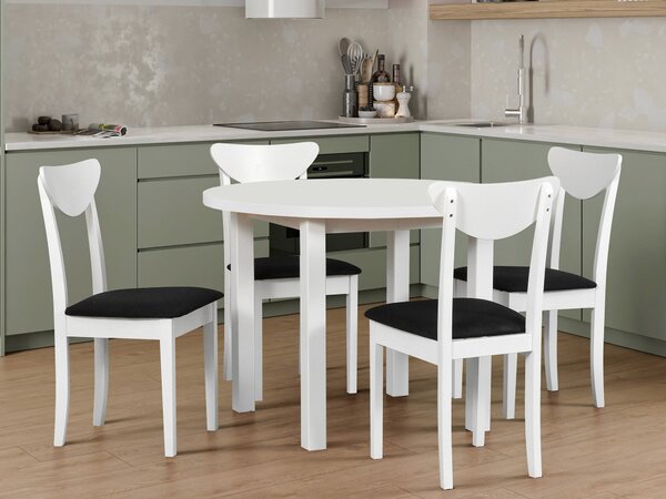 Rozkladací jedálenský stôl Poli 4 100-180x100 - biela