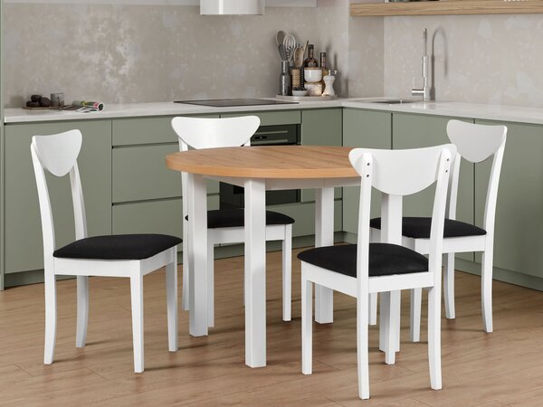 Rozkladací jedálenský stôl Poli 4 100-180x100 - dub artisan/biela