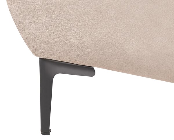Posteľ sivobéžová zamatové čalúnenie čierne kovové nohy 120 x 200 cm lamelový rošt s čelom klasický minimalistický štýl spálňa