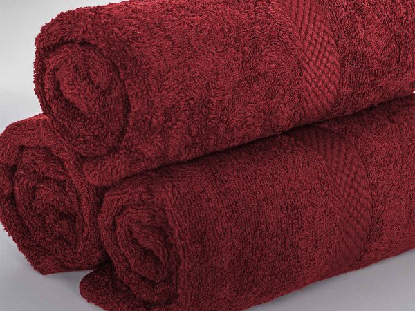 XPOSE® Froté uterák VERONA 3 ks - bordó 30x50 cm