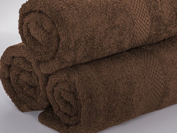 XPOSE® Froté uterák VERONA 3 ks - tmavo hnedý 30x50 cm