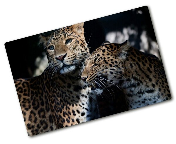 Kuchynská doska zo skla Dva leopardy
