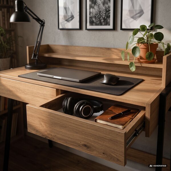 Ak furniture Písací stôl Flux 78 cm dub Artisan/čierny
