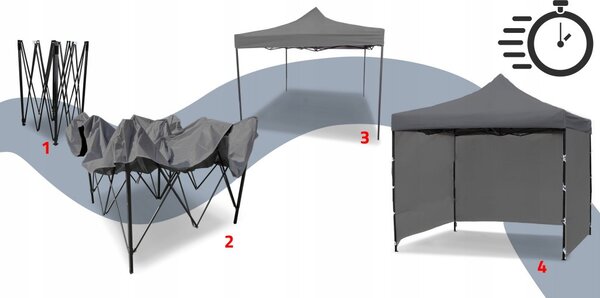 JAKS Nožnicový stan profi 3 x 4,5 m červený