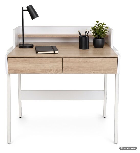 Ak furniture Písací stôl Flux 78 cm dub Sonoma/biely