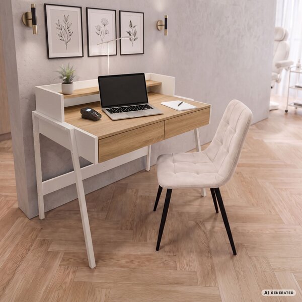 Ak furniture Písací stôl Flux 78 cm dub Sonoma/biely