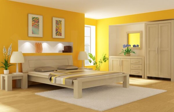 Drevená manželská posteľ (Rossi - voliteľná farba 140)