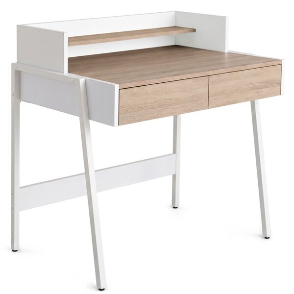 Ak furniture Písací stôl Flux 78 cm dub Sonoma/biely