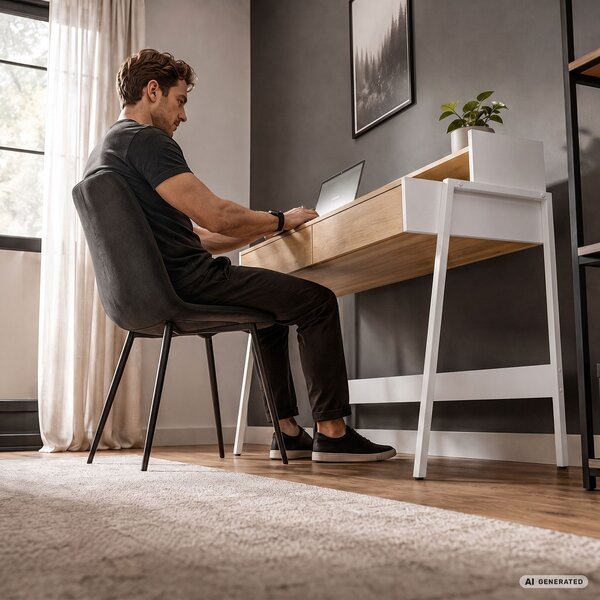 Ak furniture Písací stôl Flux 78 cm dub Sonoma/biely
