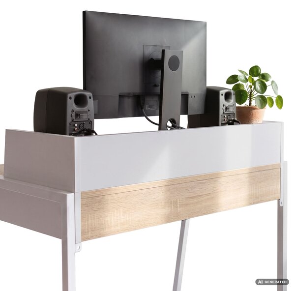 Ak furniture Písací stôl Flux 78 cm dub Sonoma/biely