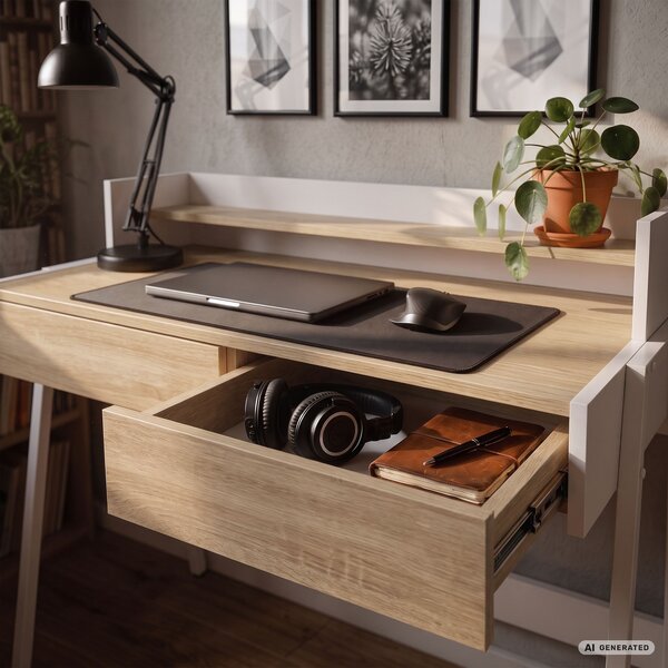 Ak furniture Písací stôl Flux 78 cm dub Sonoma/biely