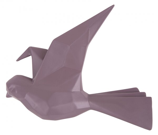 PRESENT TIME Veľký nástenný vešiak Origami Bird – fialová 25,3 × 4,6 × 20,7 cm