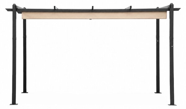 Terasová záhradná pergola 3x4 m oceľový altánok s prístreškom béžová MultiGarden