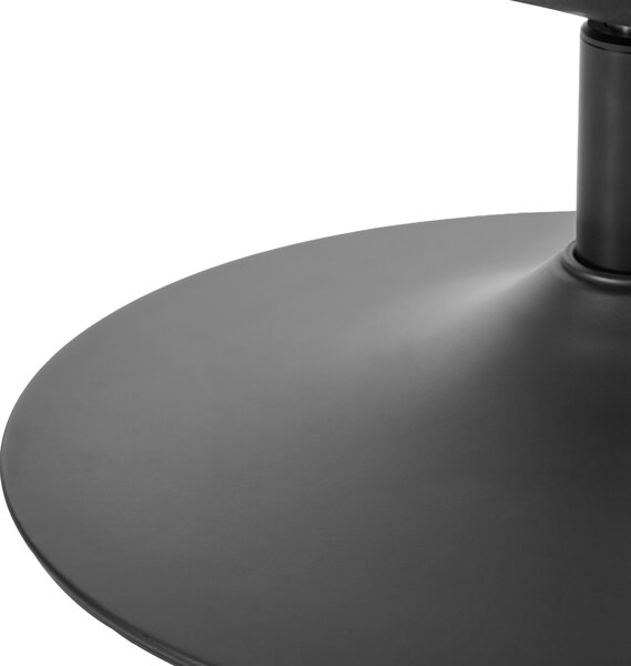 Otočné kreslo čierna umelá koža podnož čalúnené sedadlo ozdobné prešívanie mid-century modern štýl obývacia izba