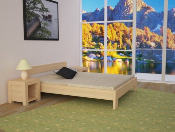 Drevená manželská posteľ svetlá L6 (160 x 200)
