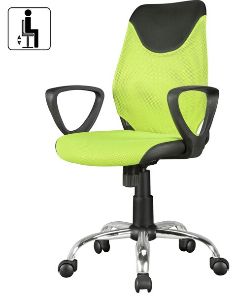 OTOČNÁ STOLIČKA PRE MLÁDEŽ, kožený vzhľad, sieť, limetková MID.YOU - Online Only detský nábytok, Online Only