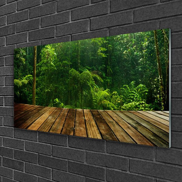 Obraz na skle Les príroda 100x50 cm 2 Prívesky