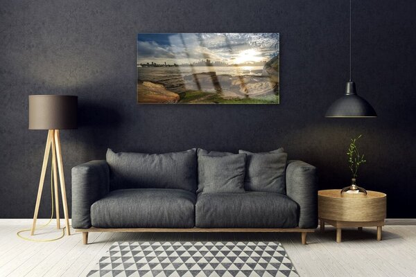 Obraz na skle More mesto krajina 100x50 cm 2 Prívesky